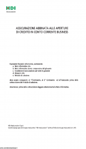 Hdi - Assicurazione Credito In Conto Corrente Business - Modello ficcb_052015 Edizione 20-05-2015 [34P]