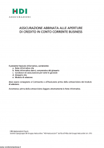 Hdi - Assicurazione Credito In Conto Corrente Business - Modello ficcb_062013 Edizione 20-06-2013 [36P]