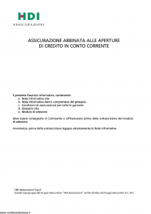 Hdi - Assicurazione Credito In Conto Corrente - Modello ficc_052014 Edizione 26-05-2014 [34P]