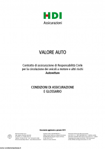 Hdi - Valore Auto Autovetture - Modello a3060 Edizione 01-2019 [42P]