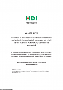 Hdi - Valore Auto - Modello a3003 Edizione 07-2016 [152P]