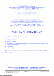 Ina Assitalia - Ancora Piu' Previdenza - Modello midv128-06 Edizione 31-03-2010 [63P]