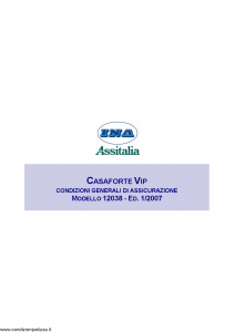 Ina Assitalia - Casaforte Vip - Modello 12038 Edizione 01-2007 [16P]