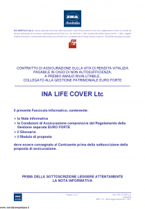 Ina Assitalia - Ina Life Cover Ltc - Modello midv113 Edizione 09-11-2012 [48P]
