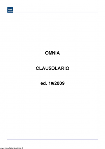 Ina Assitalia - Omnia Clausolario - Modello nd Edizione 10-2009 [23P]