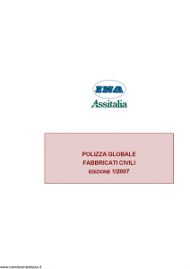 Ina Assitalia - Polizza Globale Fabbricati - Modello 11199 Edizione 01-2007 [30P]