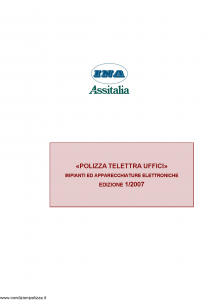 Ina Assitalia - Polizza Telettra Uffici - Modello 17870 Edizione 01-2007 [20P]