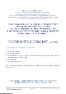 Ina Assitalia - Rendimento Sicuro Piu' - Modello midv147-01 Edizione 06-02-2009 [40P]