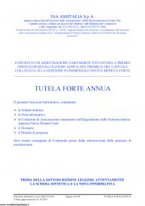 Ina Assitalia - Tutela Forte Annua - Modello midv116-06 Edizione 31-03-2010 [58P]
