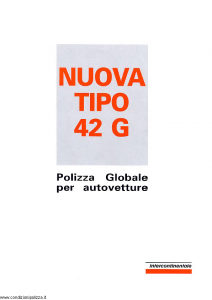 Intercontinentale - Nuova Tipo 42 G Polizza Globale Autovetture - Modello 11.019-0 Edizione 03-1992 [SCAN] [21P]