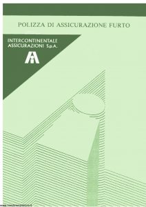 Intercontinentale - Polizza Di Assicurazione Furto - Modello 08.202-2 Edizione 10-1986 [4P]