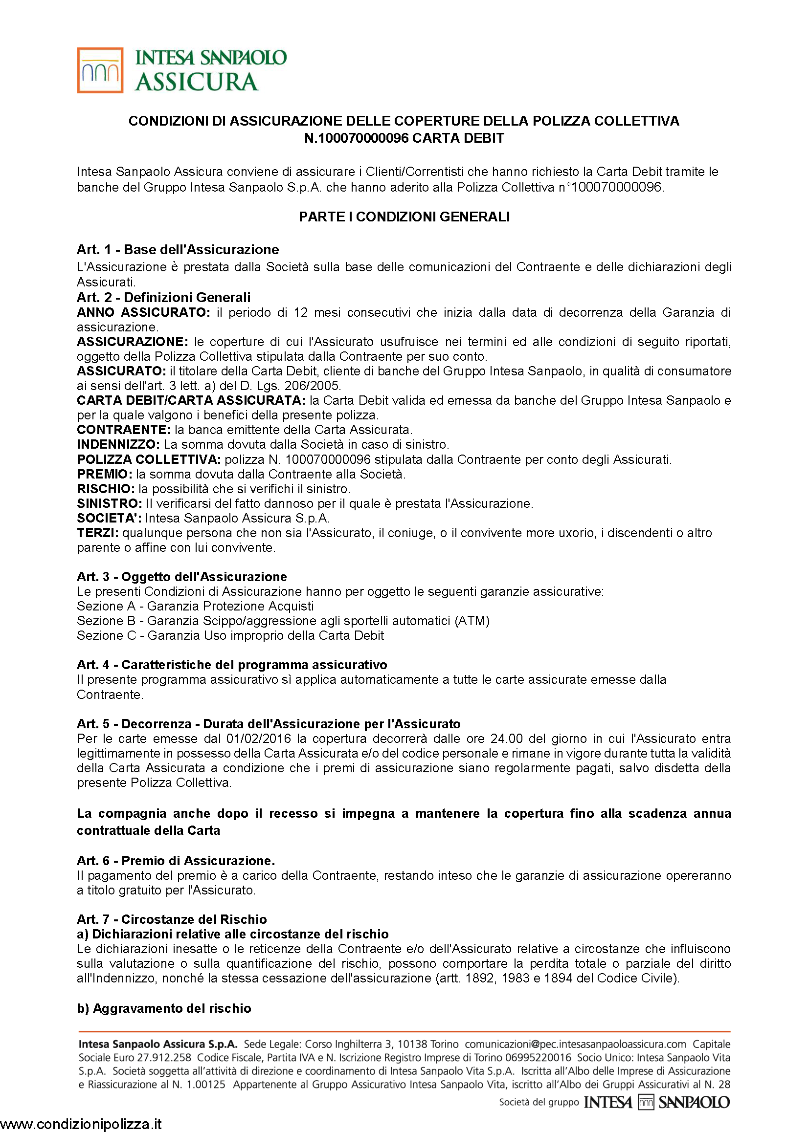 Intesa Sanpaolo Assicura Archivi - Pagina 5 di 6 - Condizioni ...