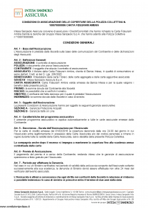 Intesa Sanpaolo Assicura - Condizioni Assicurazione Carta Fideuram Ambra 100070000086 - Modello nd Edizione 01-02-2016 [11P]