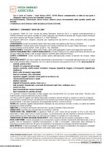 Intesa Sanpaolo Assicura - Condizioni Assicurazione Carta Fideuram Oro 100070000087 - Modello nd Edizione 01-02-2016 [15P]