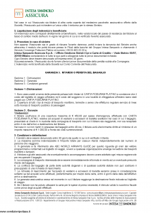 Intesa Sanpaolo Assicura - Condizioni Assicurazione Carta Fideuram Platino 100070000089 - Modello nd Edizione 01-02-2016 [19P]