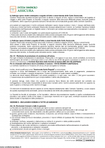 Intesa Sanpaolo Assicura - Condizioni Assicurazione Carta Prepaid 100070000091 - Modello nd Edizione 01-02-2016 [12P]