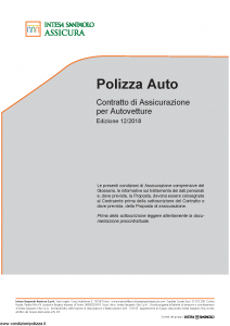 Intesa Sanpaolo Assicura - Polizza Auto - Modello autotd Edizione 12-2018 [44P]