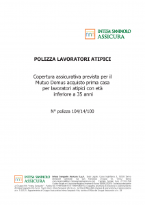 Intesa Sanpaolo Assicura - Polizza Lavoratori Atipici - Modello nd Edizione 12-2018 [12P]