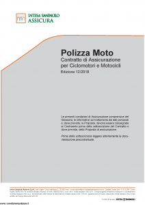 Intesa Sanpaolo Assicura - Polizza Moto - Modello isa mas02-a5 Edizione 12-2018 [40P]