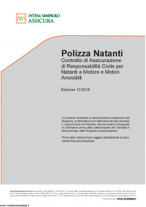 Intesa Sanpaolo Assicura - Polizza Natanti - Modello isa mas02-a5 Edizione 12-2018 [20P]
