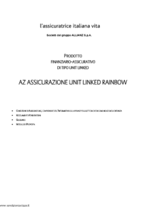 L Assicuratrice Italiana Vita - Az Assicurazione Unit Linked Rainbow - Modello aiv7512 Edizione 28-02-2011 [28P]