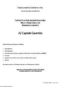 L Assicuratrice Italiana Vita - Az Capitale Garantito - Modello aiv7505 Edizione 27-03-2009 [30P]