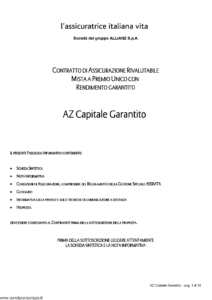 L Assicuratrice Italiana Vita - Az Capitale Garantito - Modello aivm7505 Edizione 03-03-2009 [30P]