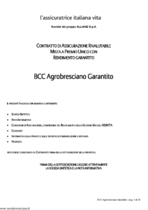 L Assicuratrice Italiana Vita - Bcc Agrobresciano Garantito - Modello aiv7506 Edizione 16-12-2008 [30P]