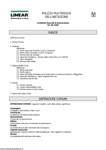 Linear - Polizza Multirischi Dell'Abitazione - Modello nd Edizione 09-2009 [13P]