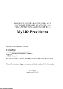 Lloyd Adriatico - Mylife Previdenza - Modello vi013-1 Edizione 20-03-2006 [52P] 