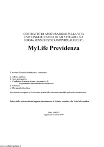 Lloyd Adriatico - Mylife Previdenza - Modello vi013-2 Edizione 10-05-2006 [52P] 