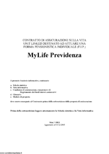 LloyLloyd Adriatico - Mylife Previdenza - Modello vi013 Edizione 01-12-2005 [52P]