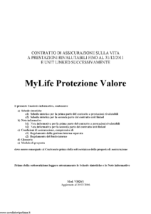 Lloyd Adriatico - Mylife Protezione Valore - Modello vi026-1 Edizione 30-03-2006 [42P] 