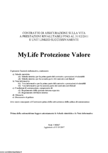 Lloyd Adriatico - Mylife Protezione Valore - Modello vi026-7 Edizione 01-10-2007 [40P] 