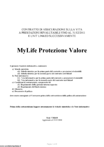 Lloyd Adriatico - Mylife Protezione Valore - Modello vi026-8 Edizione 31-03-2008 [40P] 