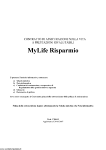 Lloyd Adriatico - Mylife Risparmio - Modello vi016-3 Edizione 20-06-2007 [26P]