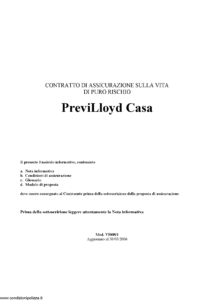 Lloyd Adriatico - Previlloyd Casa - Modello vi008-1 Edizione 30-03-2006 [22P]