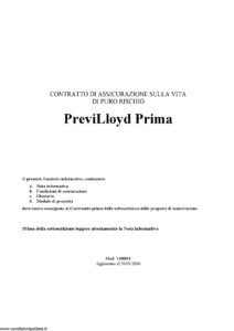 Lloyd Adriatico - Previlloyd Prima - Modello vi009-1 Edizione 30-03-2006 [24P]