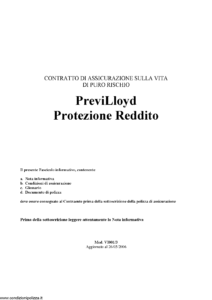 Lloyd Adriatico - Previlloyd Protezione Reddito - Modello vi001-3 Edizione 26-05-2006 [22P]