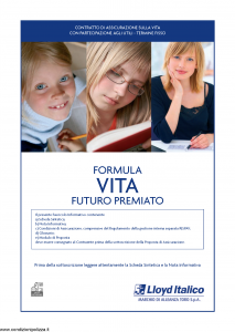 Lloyd Italico - Formula Vita Futuro Premiato - Modello s11l-138 Edizione 09-2009 [48P]