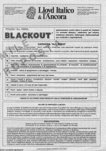 Lloyd Italico - Polizza All Risks Blackout - Modello ain55 Edizione 09-1982 [4P]