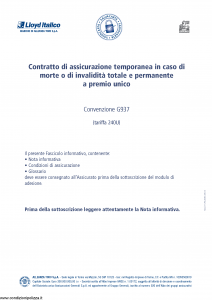 Lloyd Italico - Salvacarta Convenzione G937 (Tariffa 240U) - Modello f.cpicavita Edizione 05-2013 [17P]