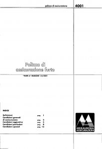 Meie - Polizza Di Assicurazione Furto - Modello 4001 Edizione 06-2001 [18P]