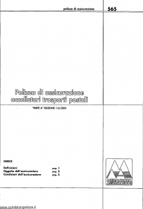 Meie Aurora - Polizza Assicurazione Accollatari Trasporti Postali - Modello u0565a Edizione 01-06-2001 [SCAN] [6P]