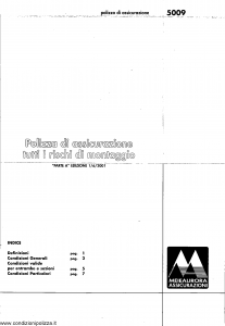 Meie Aurora - Polizza Assicurazione Tutti I Rischi Di Montaggio - Modello u5009a Edizione 01-06-2001 [SCAN] [10P]