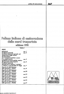 Meie Aurora - Polizza Italiana Assicurazione Merci Trasportate - Modello u0567a Edizione 1998 [SCAN] [22P]