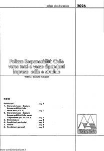 Meie Aurora - Polizza Responsabilita' Civile Verso Terzi E Verso Dipendenti Impresa Edile E Stradale - Modello u2026a Edizione 01-06-2001 [SCAN] [14P]