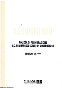 Milano Assicurazioni - Rc Imprese Edili - Modello 10294-2m Edizione 09-1999 [SCAN] [19P]