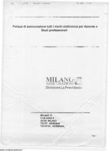 Milano La Previdente - Assicurazione Per Tutti I Rischi Di Elettronica - Modello nd Edizione nd [SCAN] [6P]