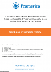 Pramerica - Cambiano Investimento Protetto - Modello cip Edizione 01-2018 [47P]